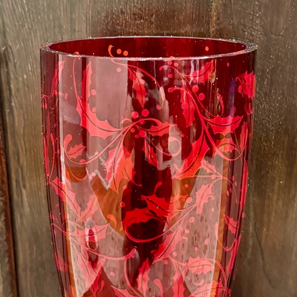 Lenox Holiday Crimson 11” Glass Vase with Box - Picture 3 of 13